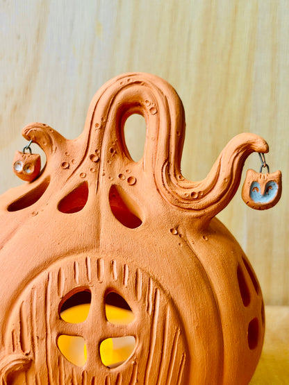 Maison citrouille - photophore orange 1