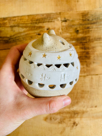 Précommande - Ours polaire - photophore blanc et or 20