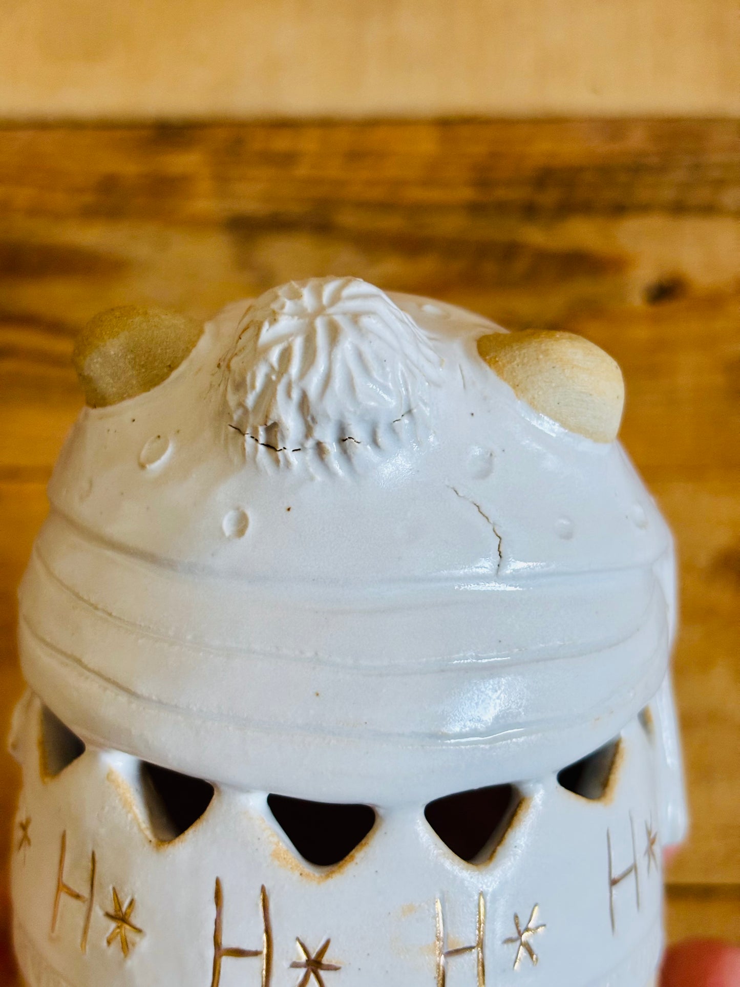 Ours polaire - photophore blanc et or 25