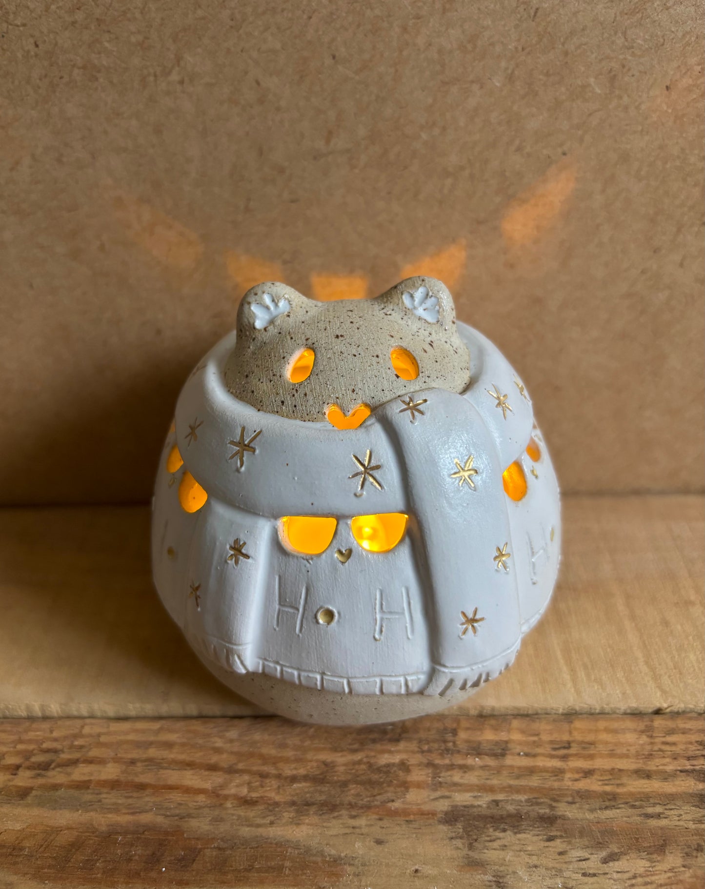 Ours polaire - photophore blanc et or 10