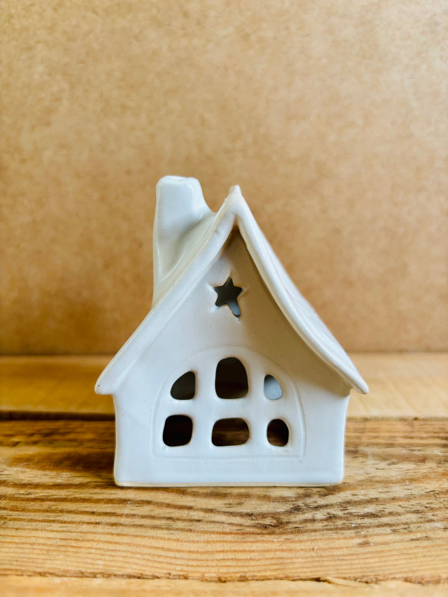 Maison de Noël - photophore blanc et or 21