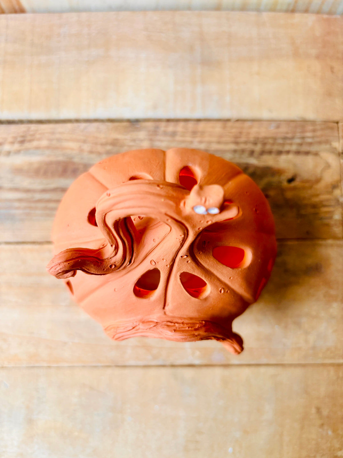 Maison citrouille - photophore orange 6