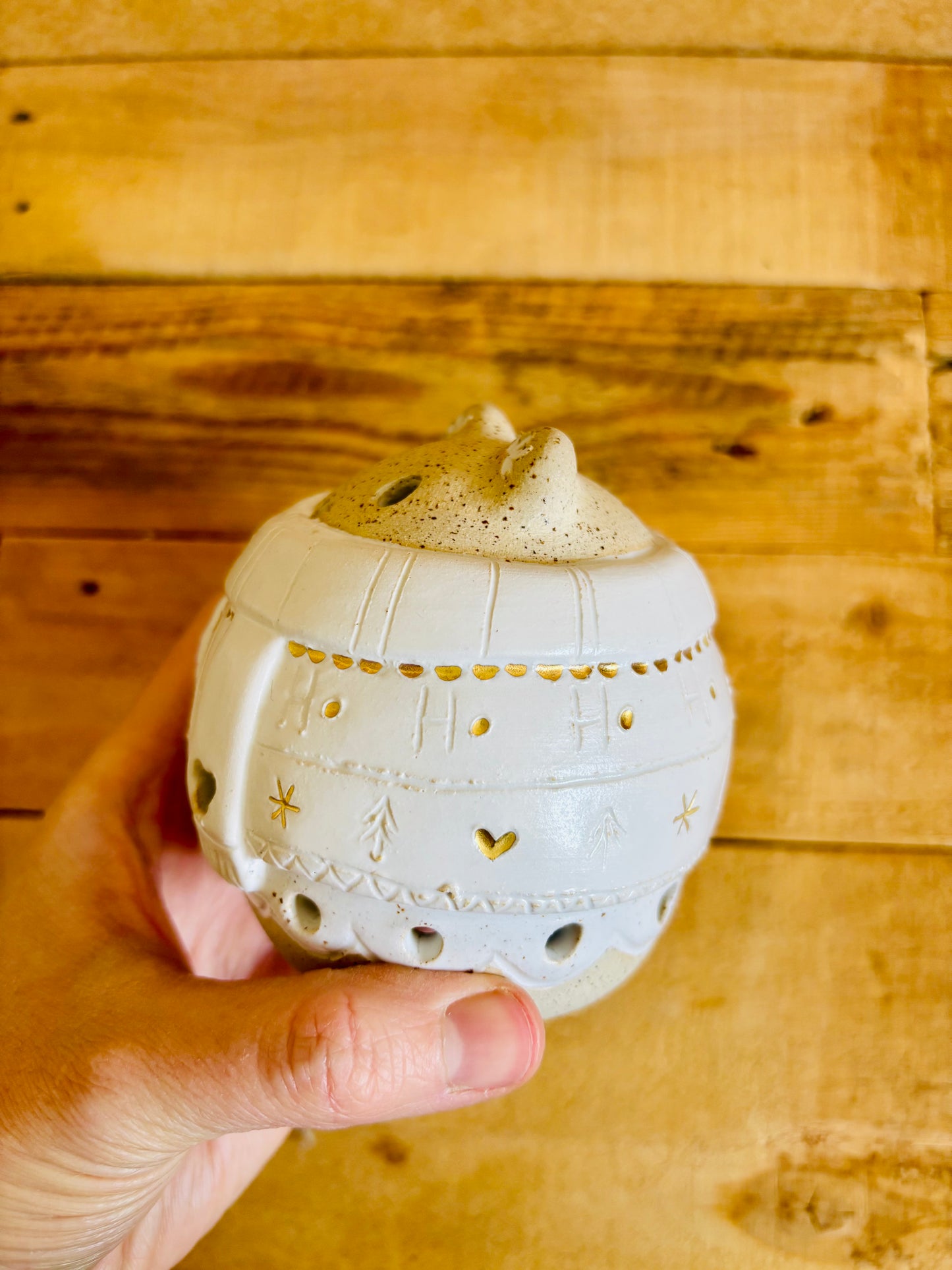 Ours polaire - photophore blanc et or 4