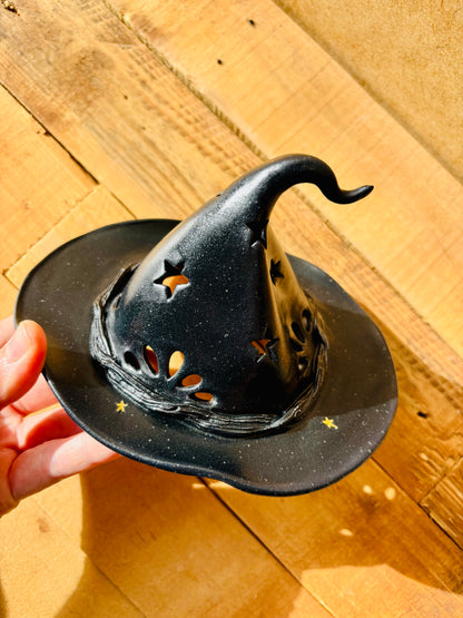 Chapeau de Sorcière  - photophore noir et doré 4