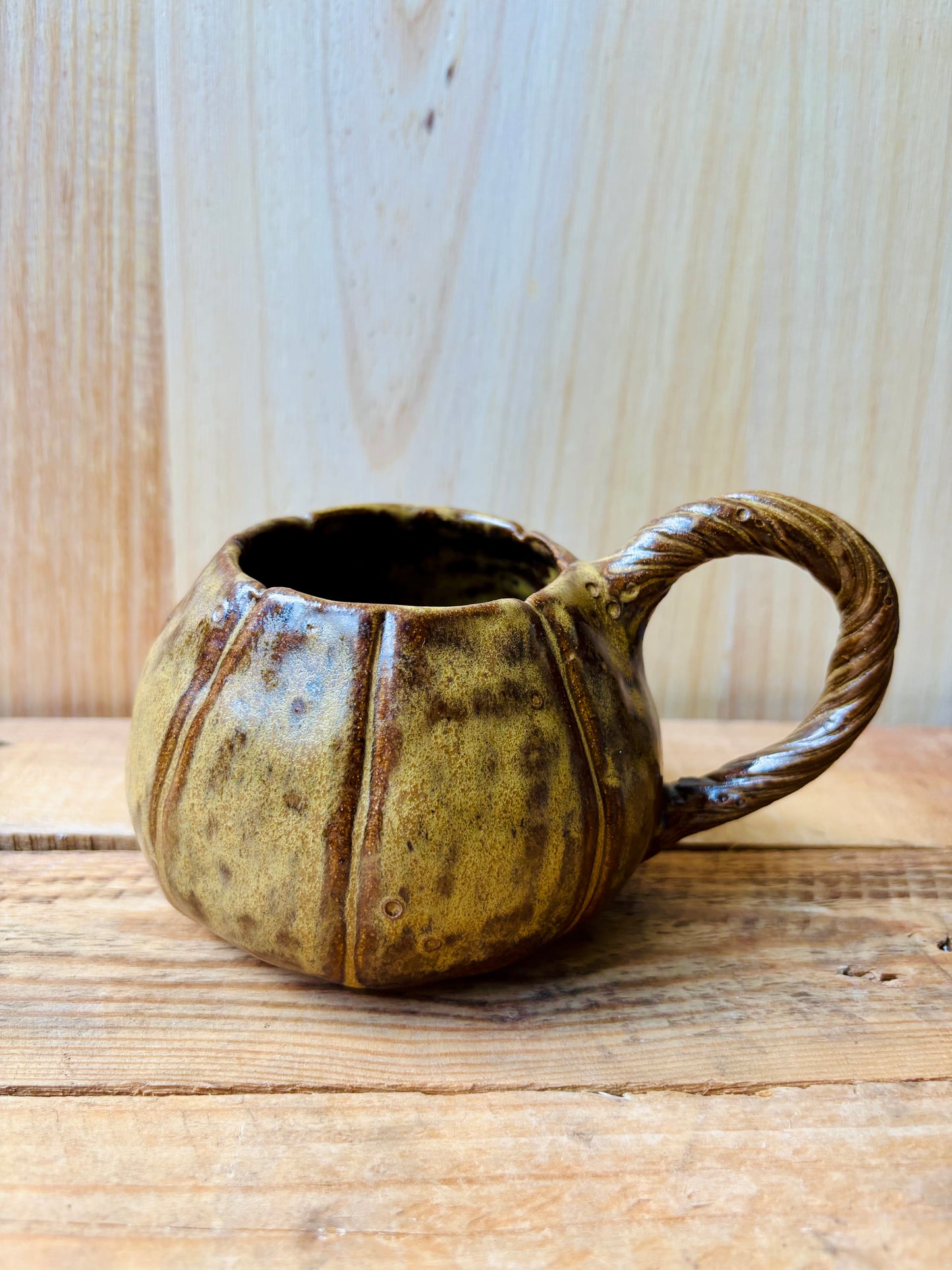 Tasse citrouille marron et vert - 3