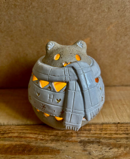 Ours polaire - photophore blanc et or 8