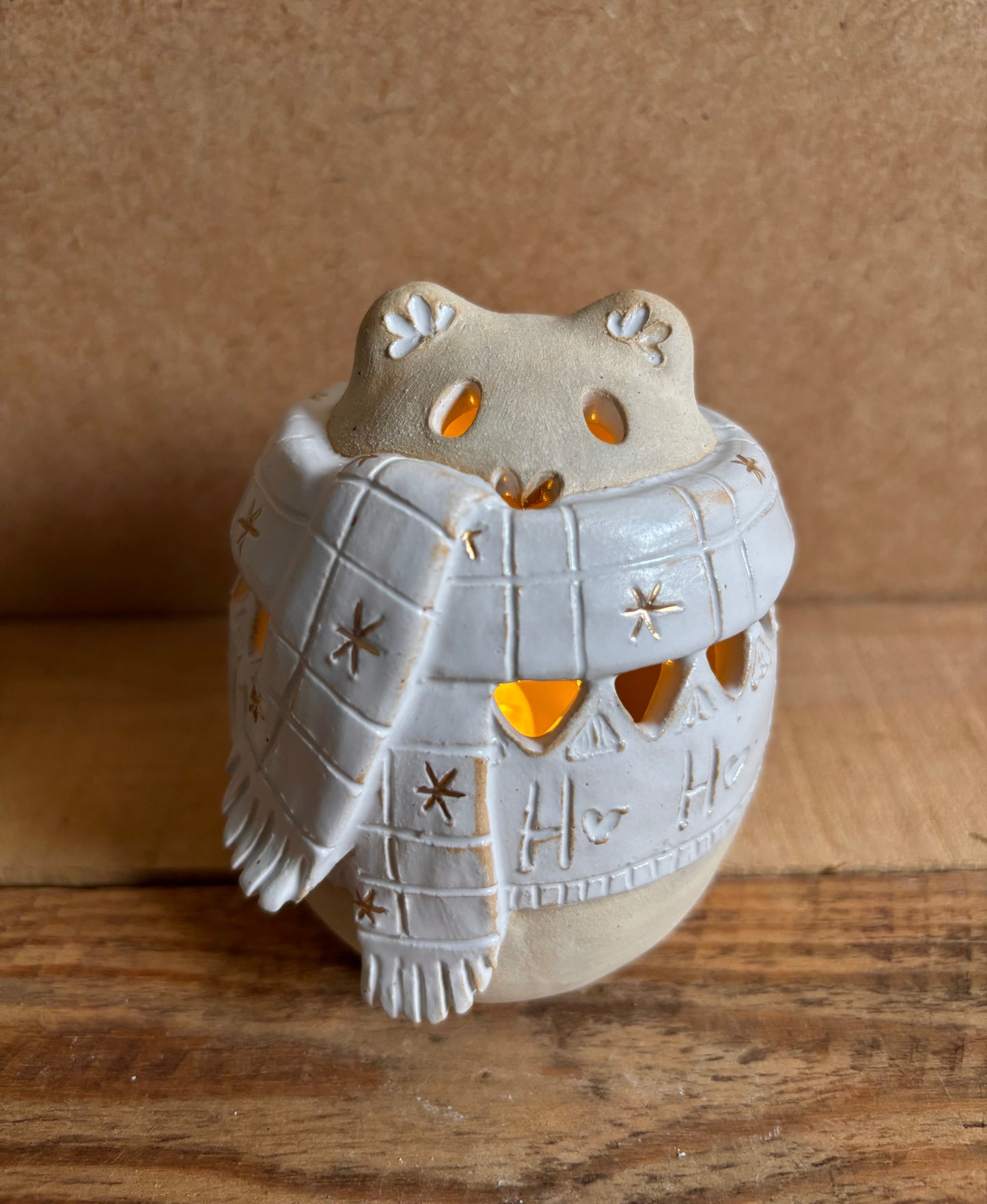 Ours polaire - photophore blanc et or 18