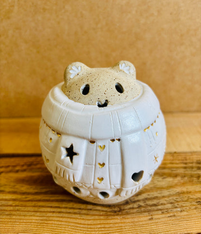 Ours polaire - photophore blanc et or 4