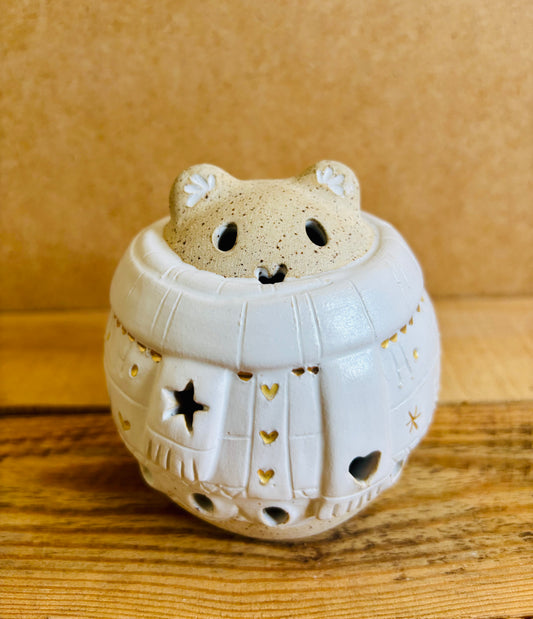 Ours polaire - photophore blanc et or 4