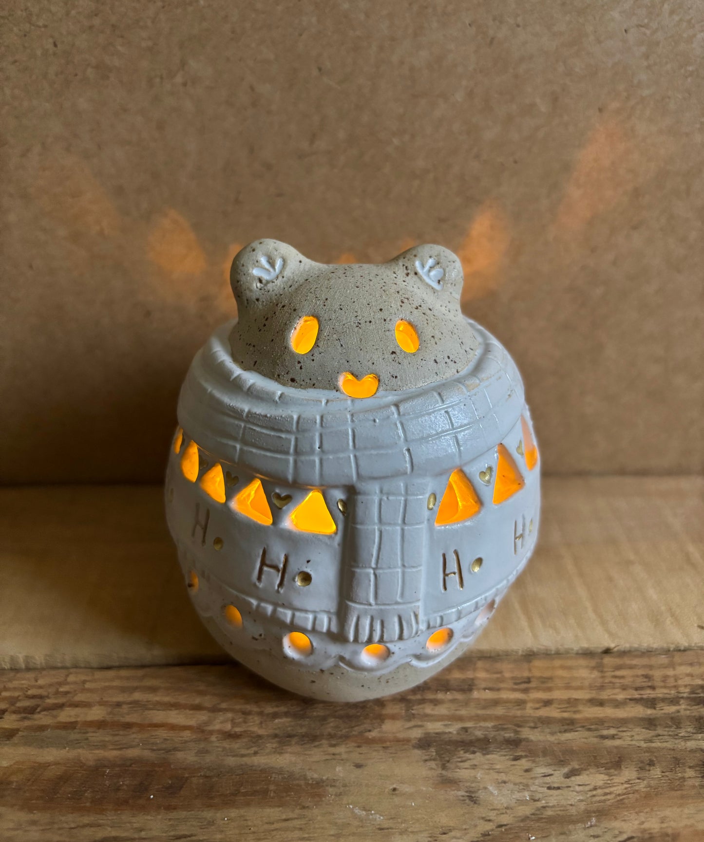 Ours polaire - photophore blanc et or 2