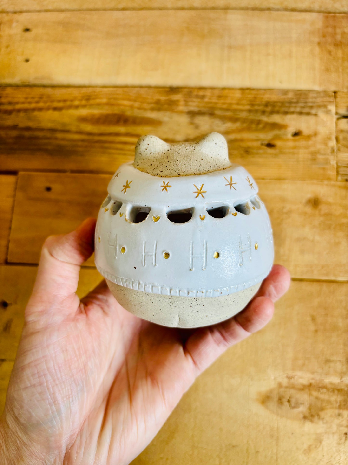 Ours polaire - photophore blanc et or 10