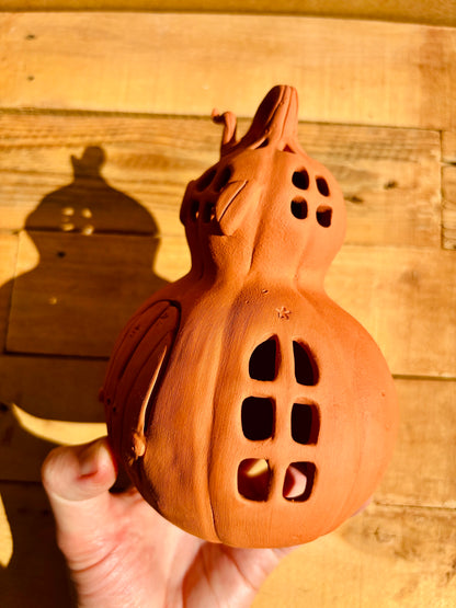 Grande maison citrouille - photophore orange 2