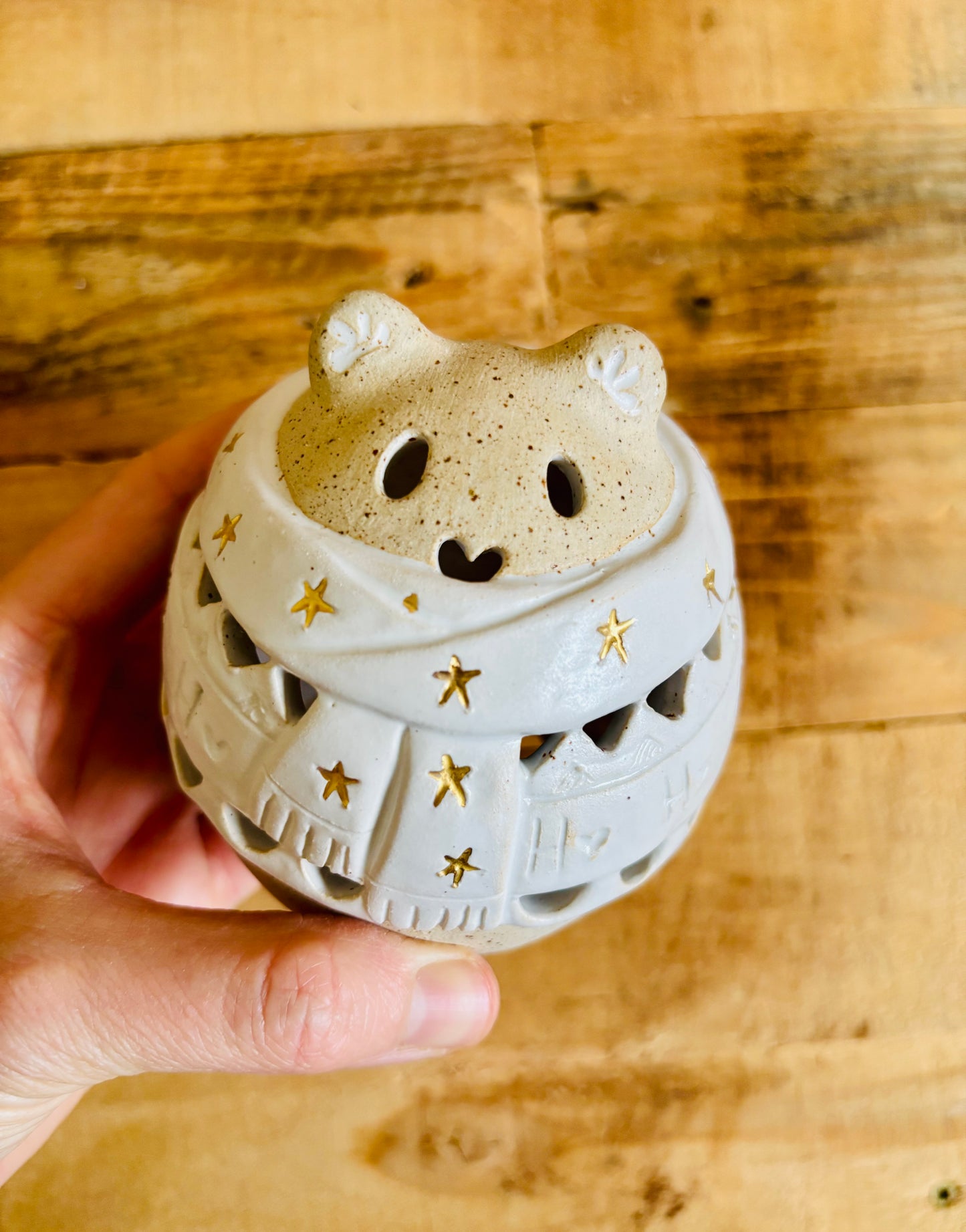 Précommande - Ours polaire - photophore blanc et or 20