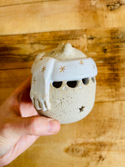 Ours polaire - photophore blanc et or 14