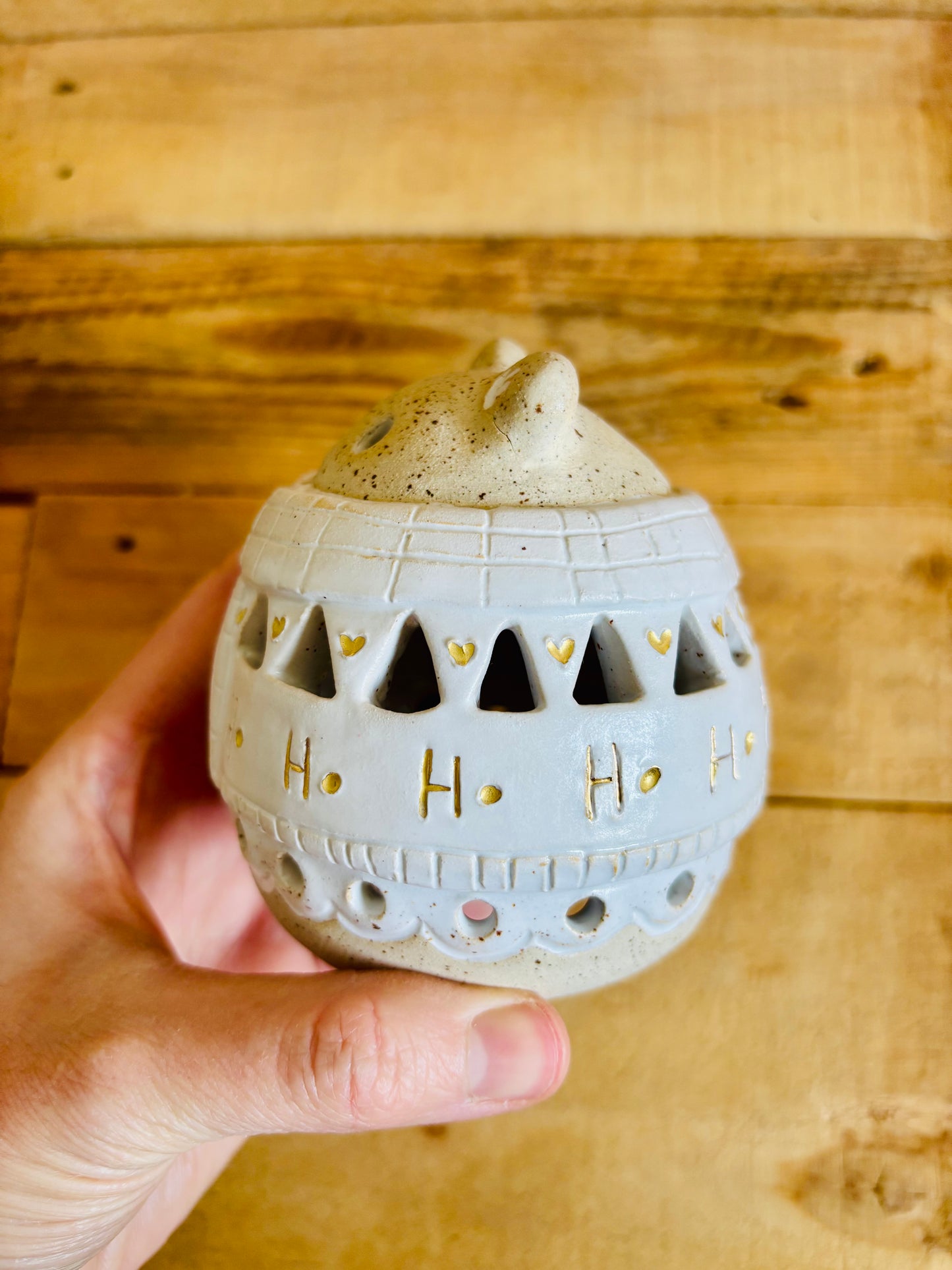 Ours polaire - photophore blanc et or 2