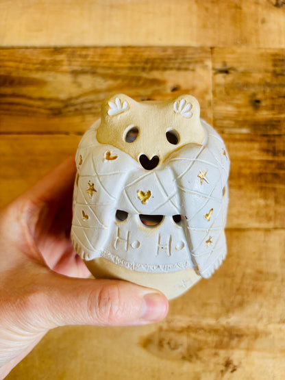 Ours polaire - photophore blanc et or 12