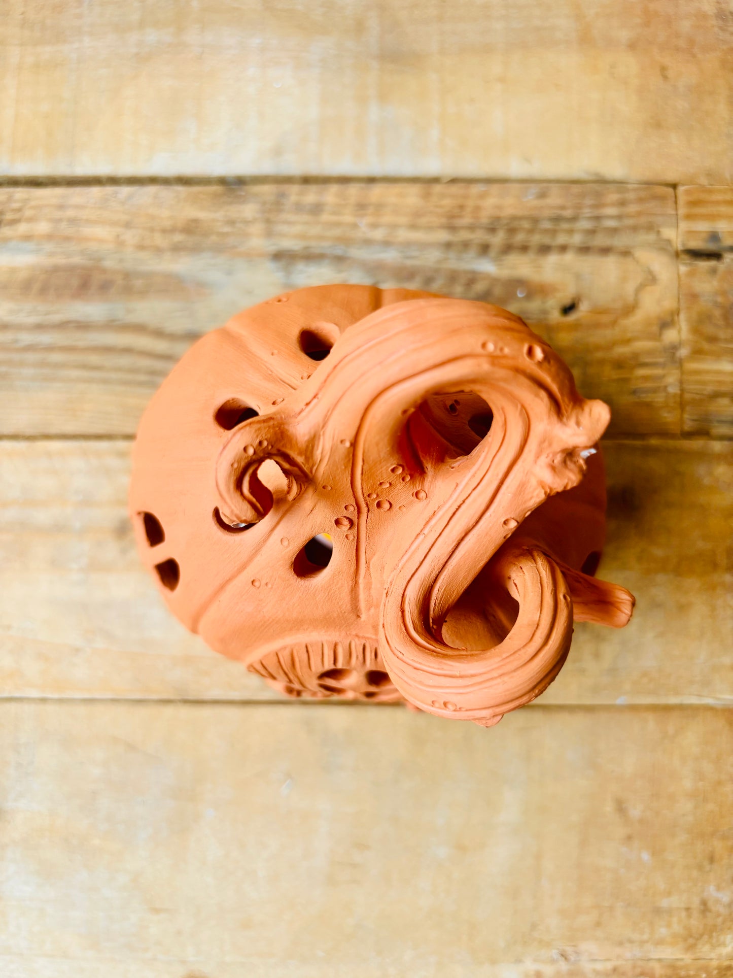 Maison citrouille - photophore orange 5