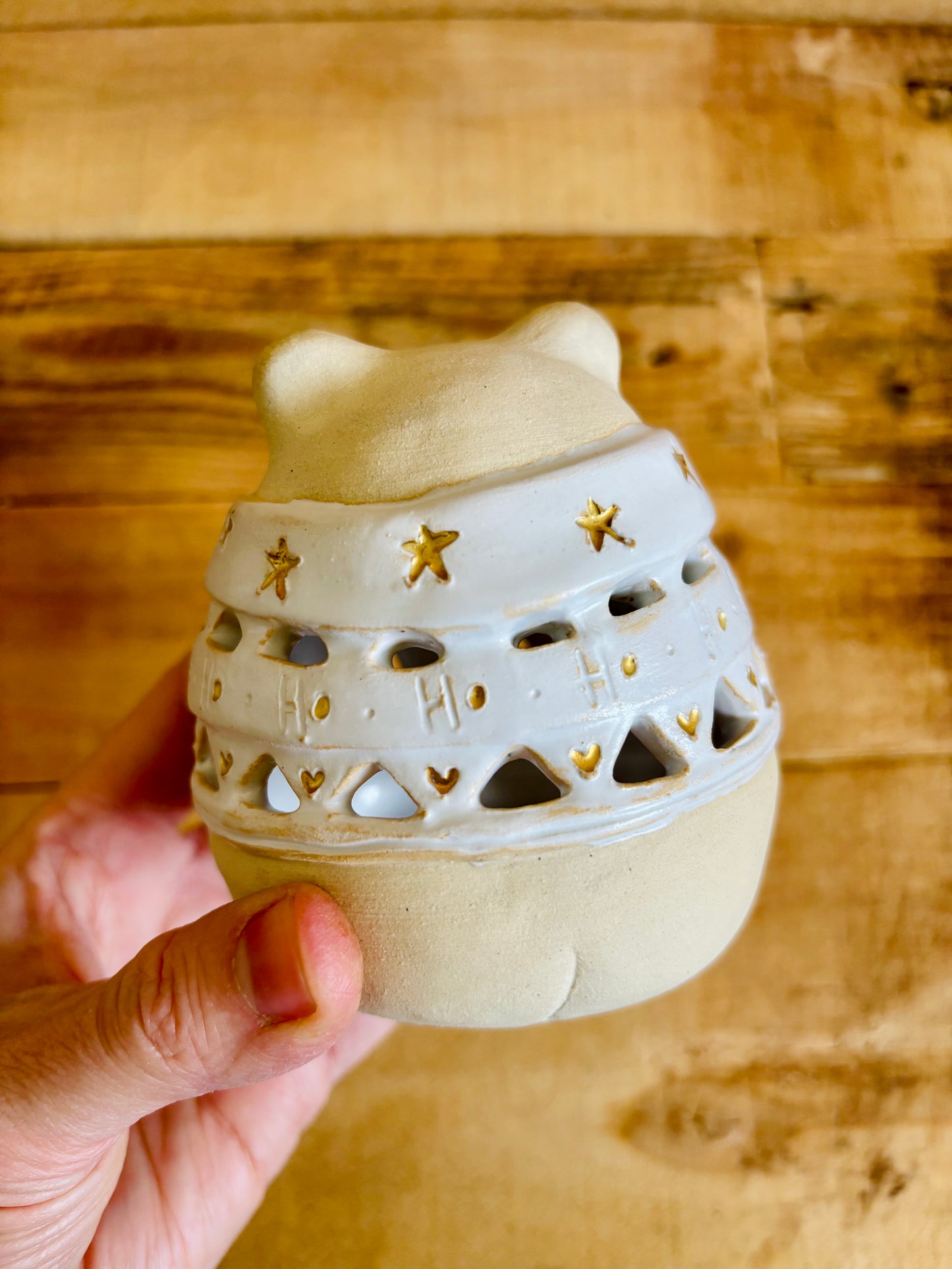 Ours polaire - photophore blanc et or 1