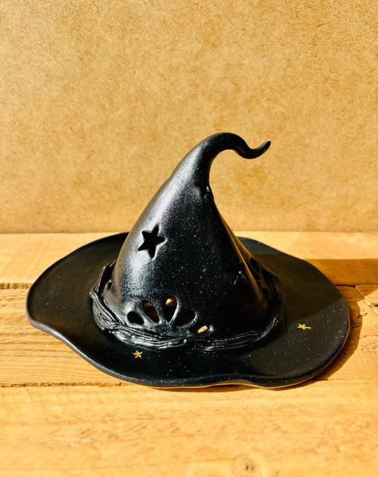 Chapeau de Sorcière  - photophore noir et doré 4