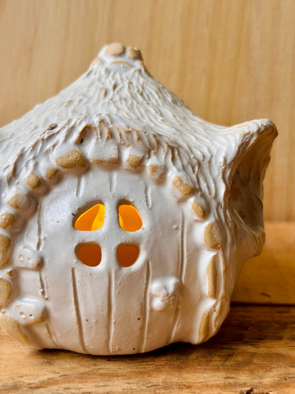 Maison Hobbit - photophore blanc 19