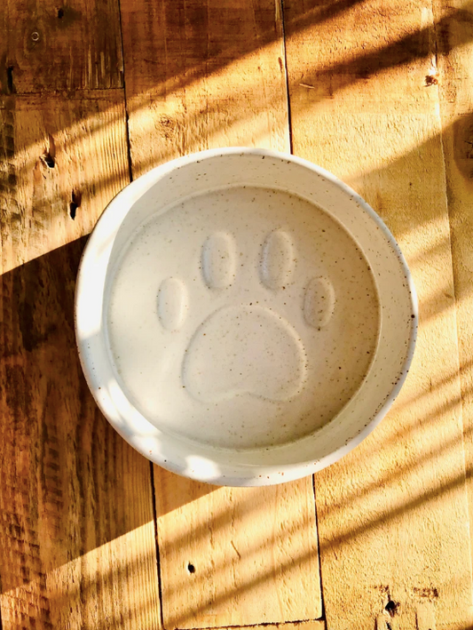 Pet bowl with paw pattern