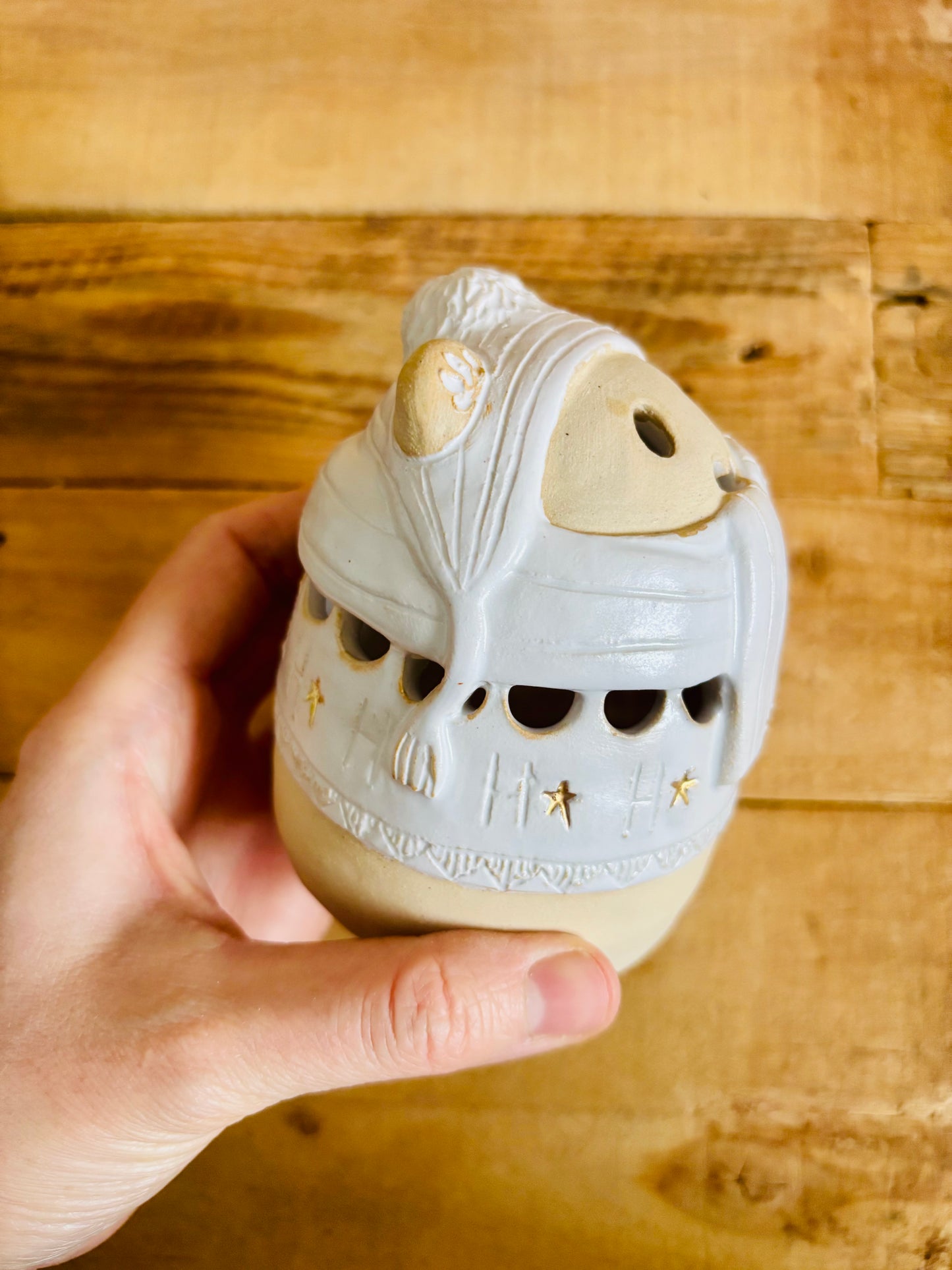 Ours polaire - photophore blanc et or 27