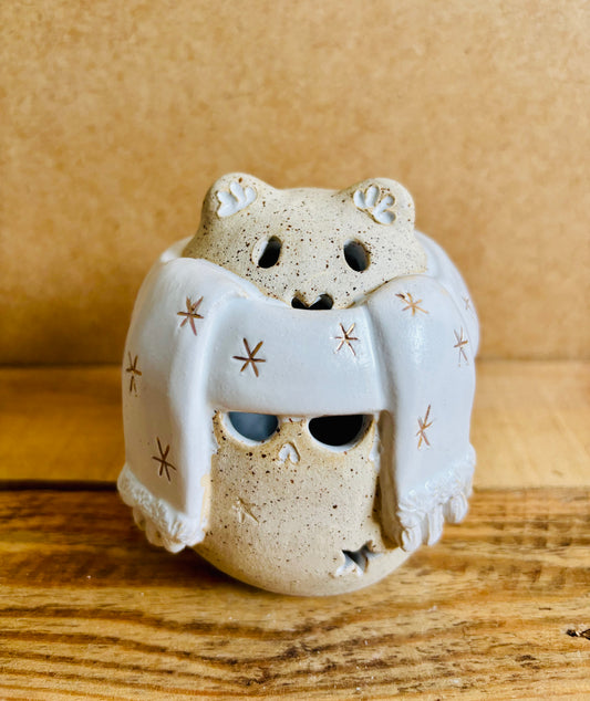 Ours polaire - photophore blanc et or 14