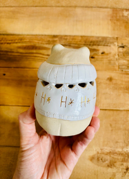 Ours polaire - photophore blanc et or 28