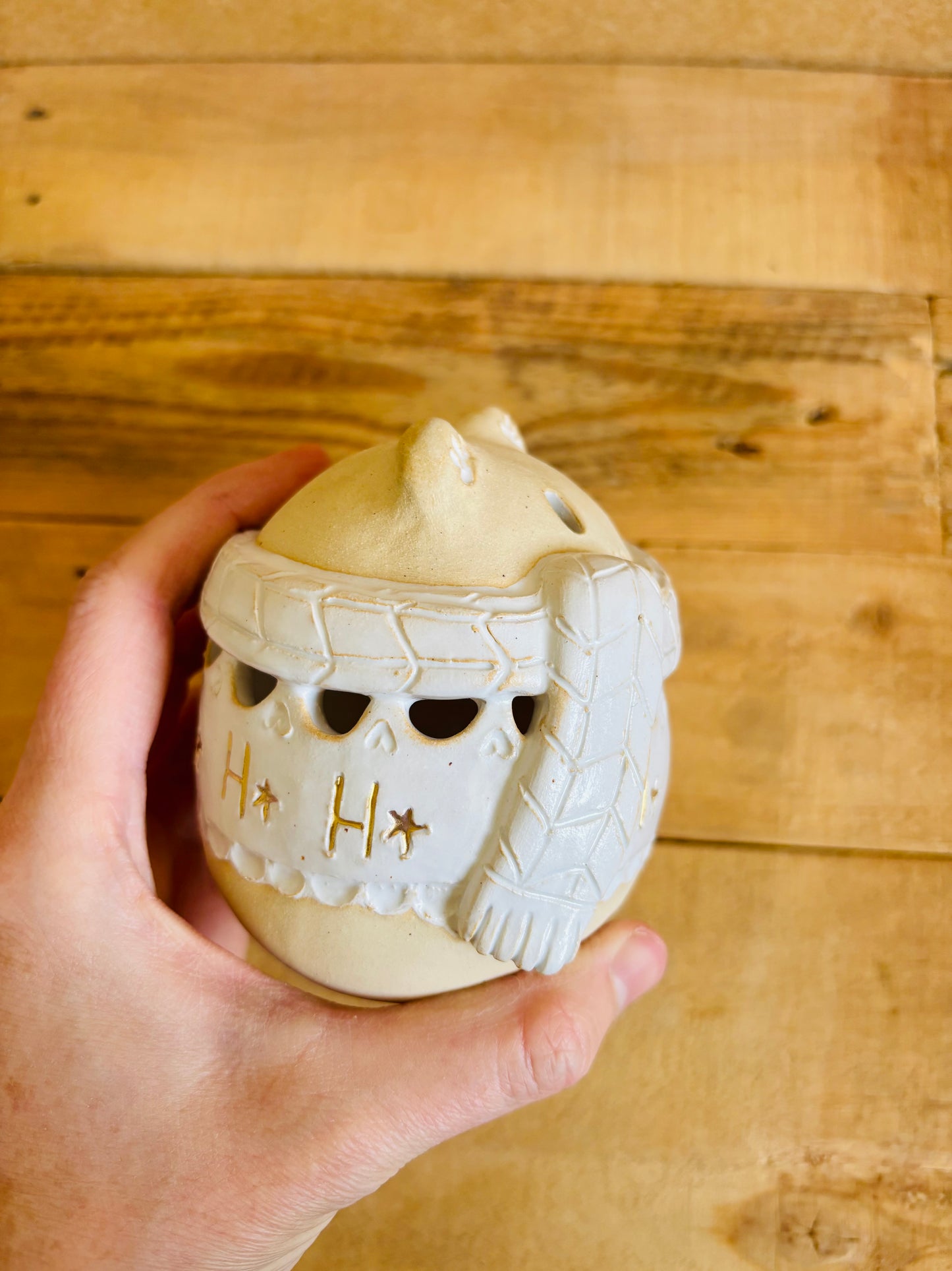 Ours polaire - photophore blanc et or 5