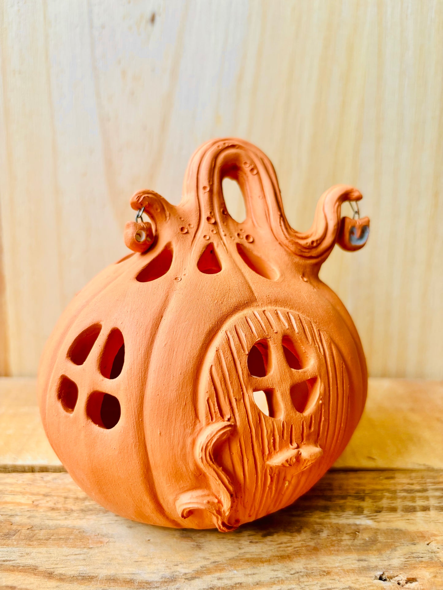 Maison citrouille - photophore orange 1