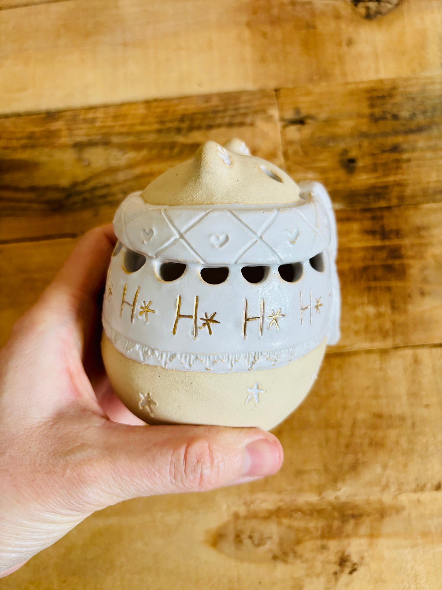 Ours polaire - photophore blanc et or 16