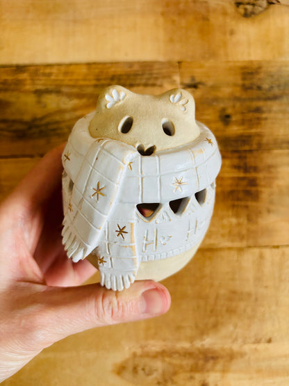 Ours polaire - photophore blanc et or 18