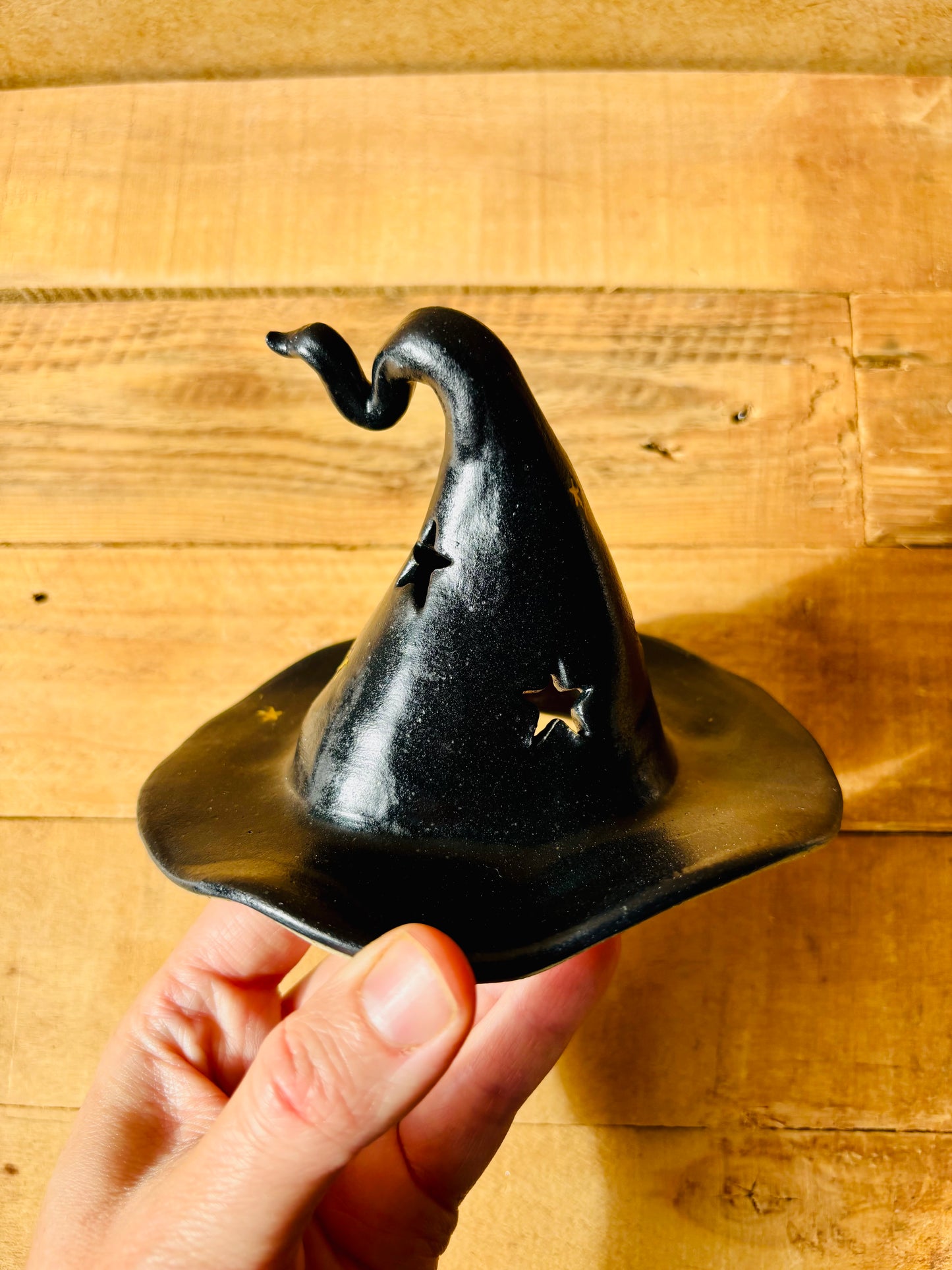 Chapeau de Sorcière  - photophore noir et doré 6