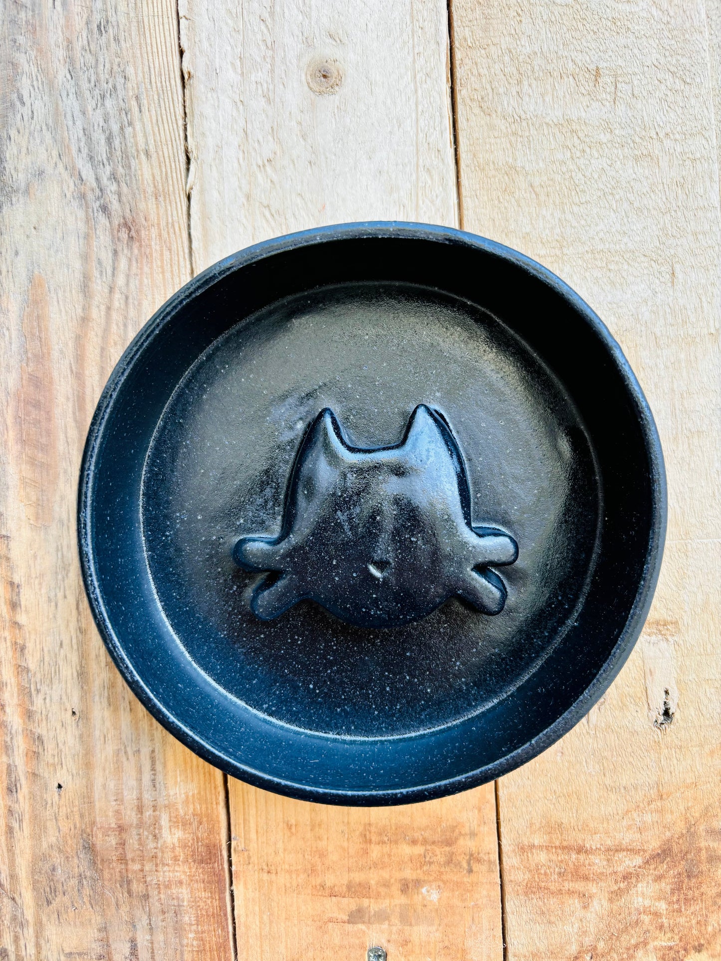 Anti-glutton bowl with black cat pattern and golden nose - in stock