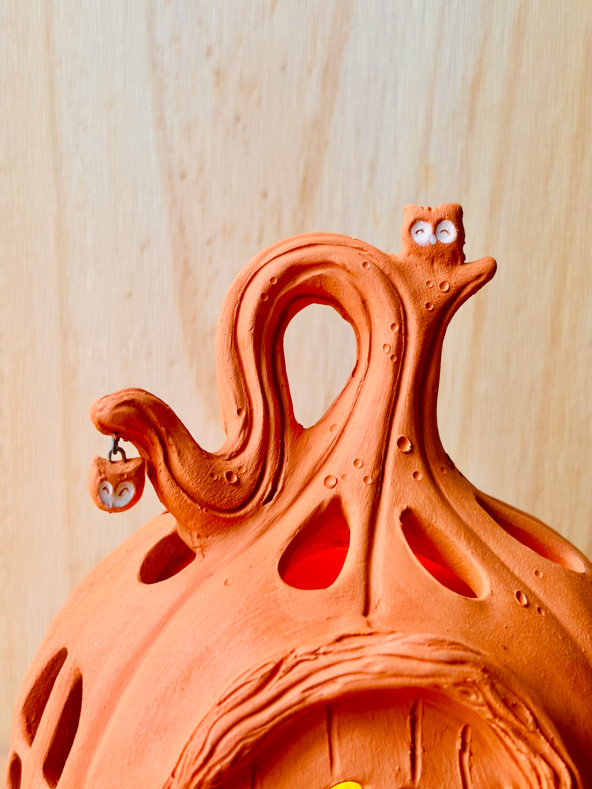 Maison citrouille - photophore orange 6