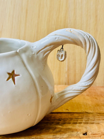 Tasse citrouille blanc et or - imparfaite