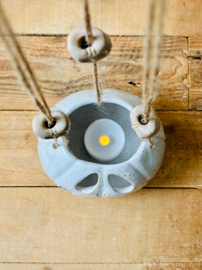 PATRICK  - suspension photophore blanc et beige moucheté et or - 5