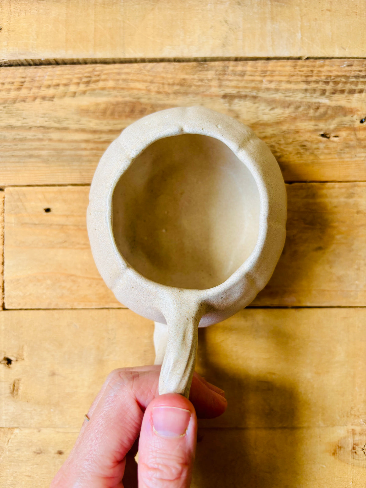 Tasse citrouille beige moucheté