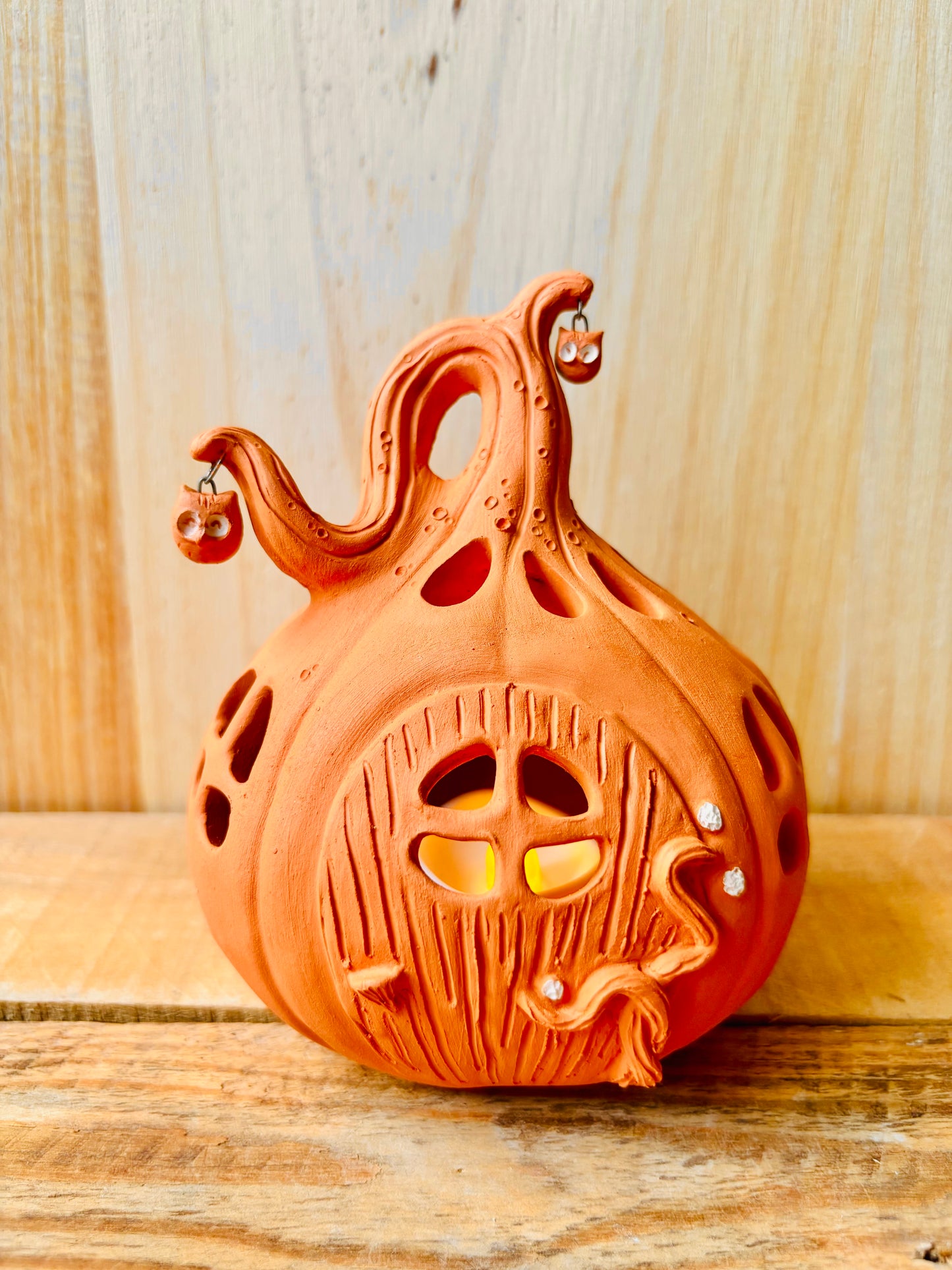 Maison citrouille - photophore orange 3