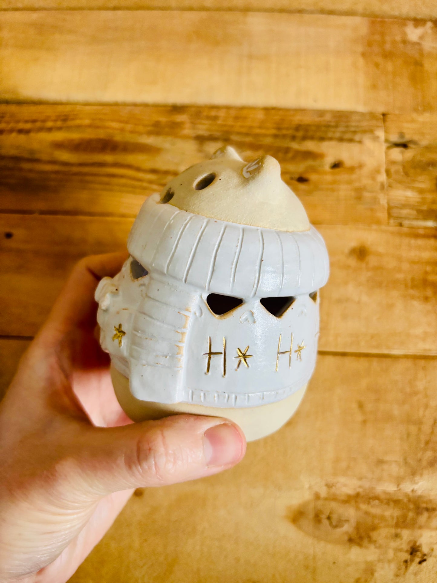 Ours polaire - photophore blanc et or 28