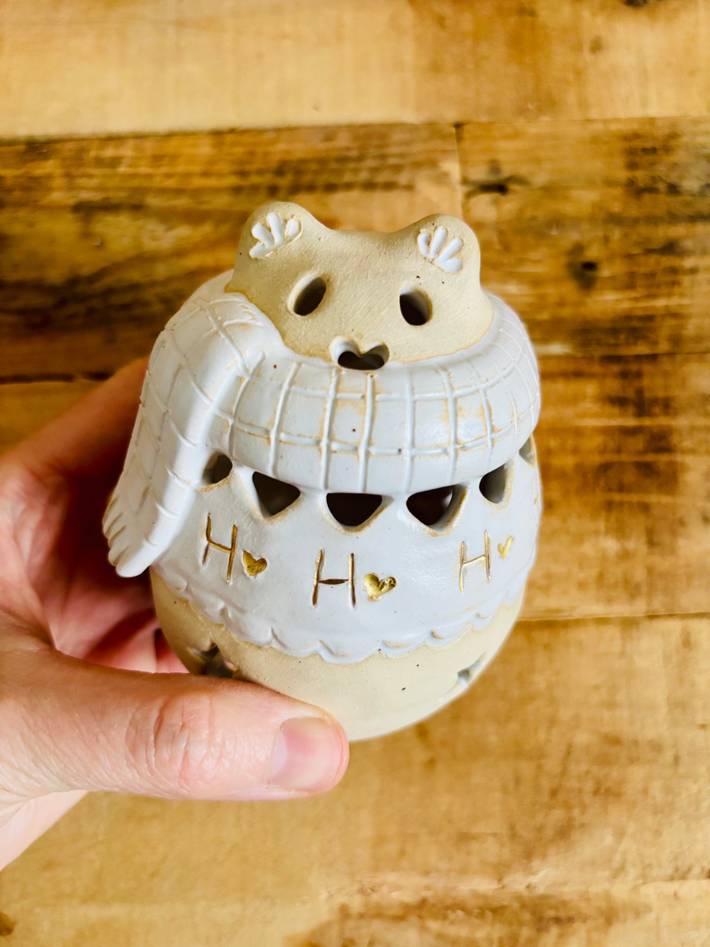 Ours polaire - photophore blanc et or 17