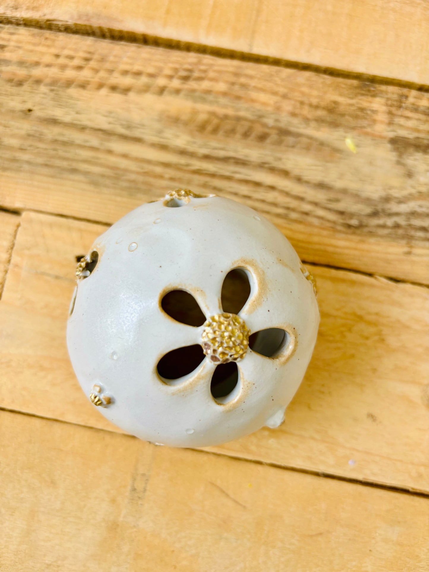 Vase & Tealight holder - white and gold - 2