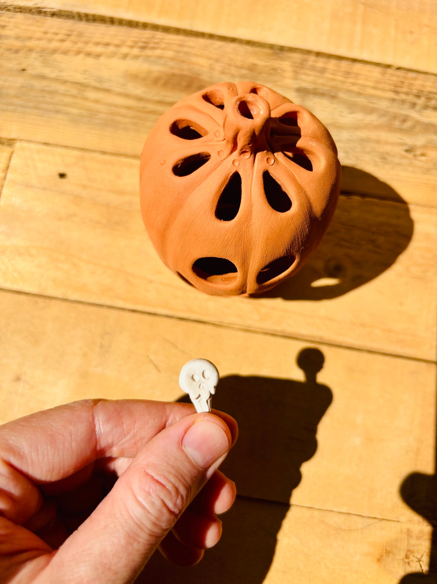 ENZO FIOLE - photophore orange et blanc imparfait
