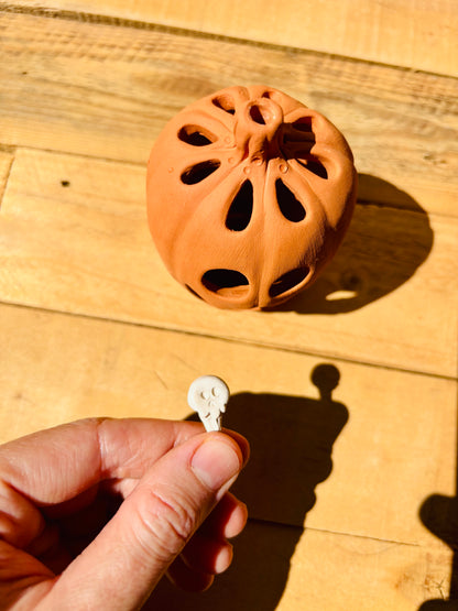ENZO FIOLE - photophore orange et blanc imparfait