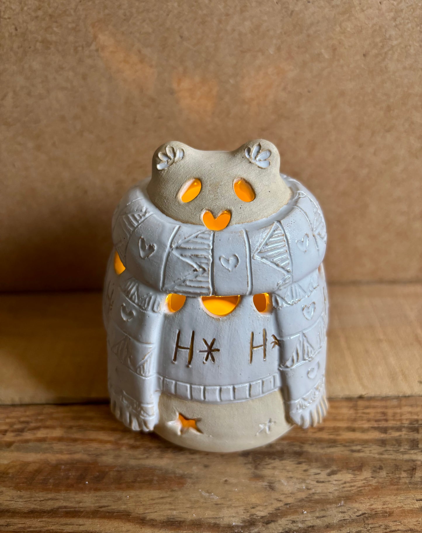 Ours polaire - photophore blanc et or 15