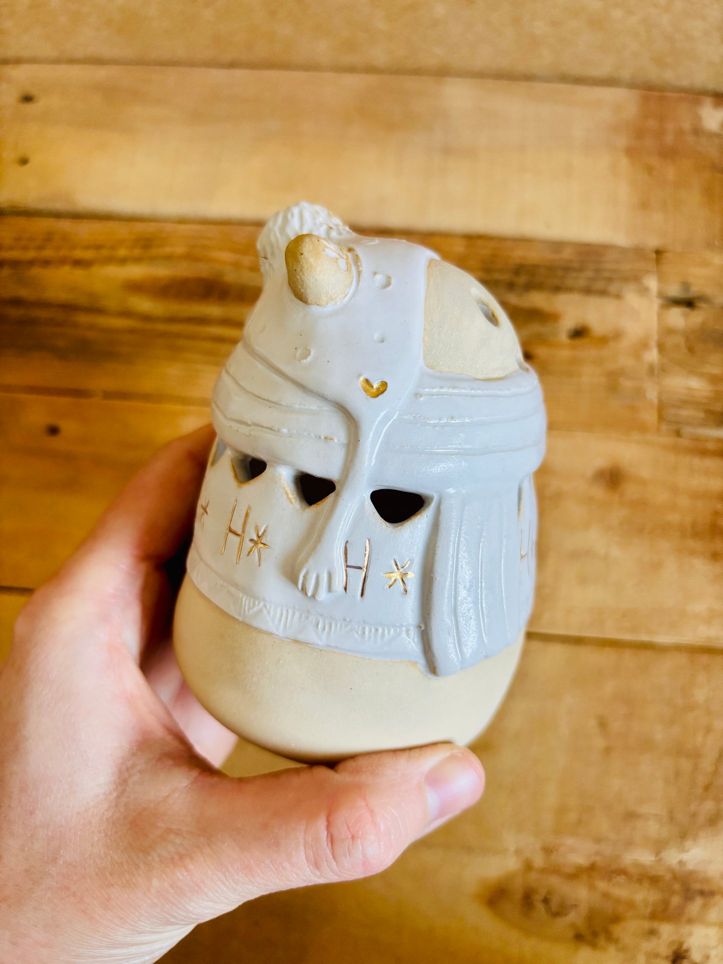 Ours polaire - photophore blanc et or 25