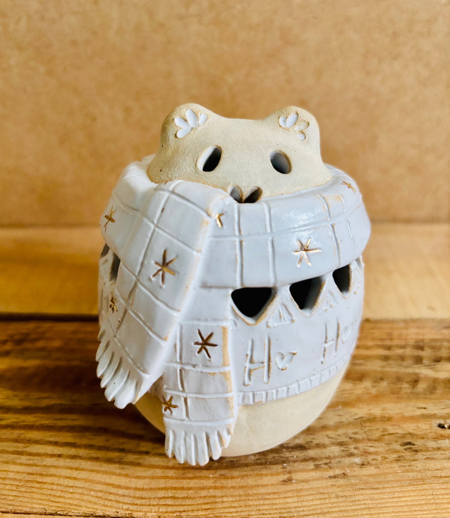 Ours polaire - photophore blanc et or 18