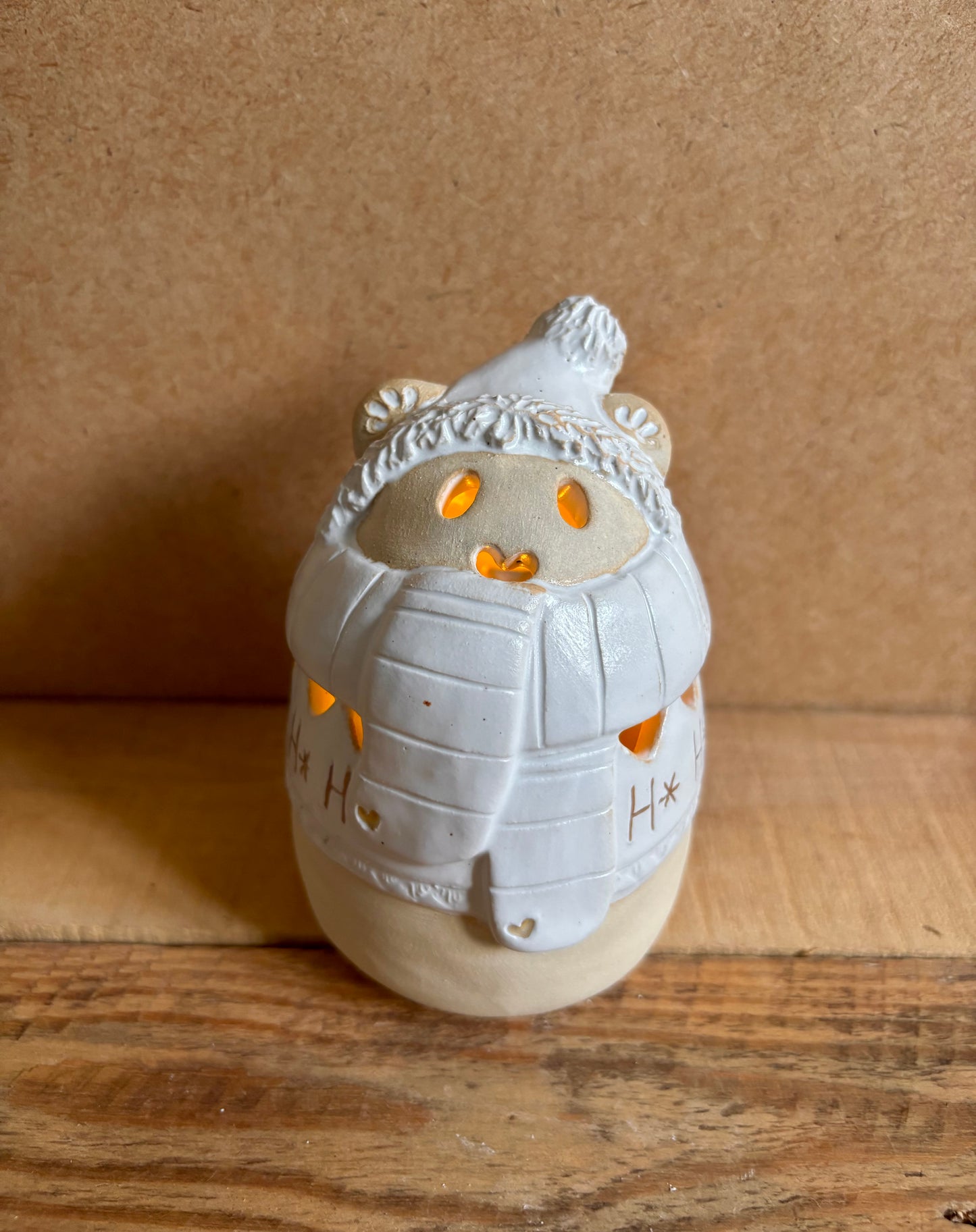 Ours polaire - photophore blanc et or 26