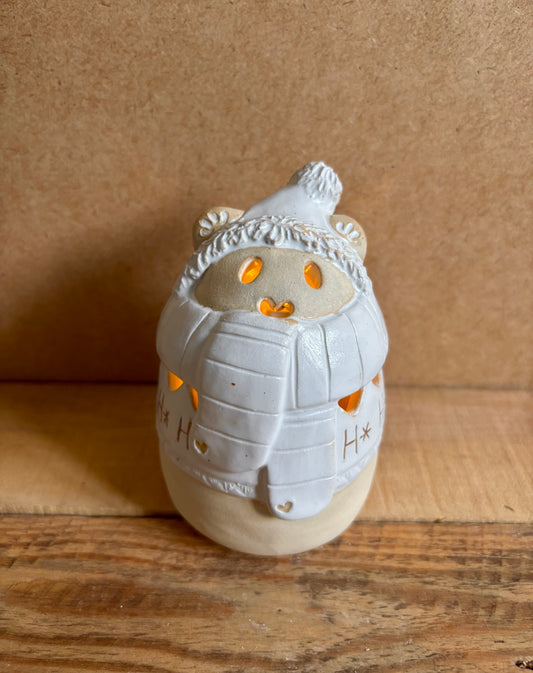 Ours polaire - photophore blanc et or 26