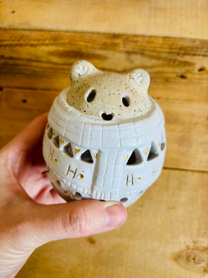 Ours polaire - photophore blanc et or 2